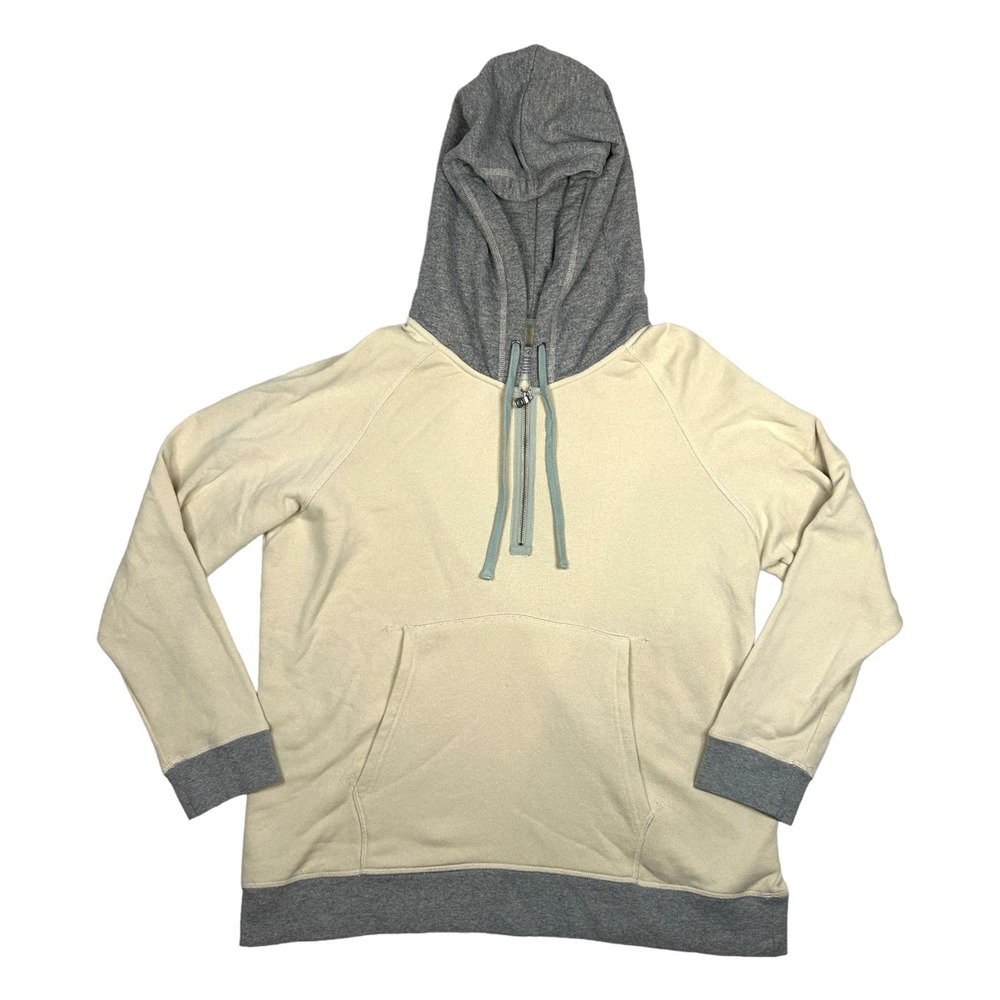 Carbon 2 Cobalt Womens XL Long Sleeve Invitation Hoodie French Terry Cream Gray